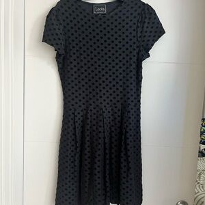 Leota Black Velvet Polka Dot Top